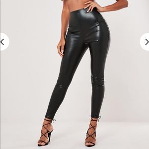 Misguided faux leather high waisted leggings